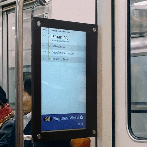 solzatec Transit Rail Passenger Information and Video Security iSmart Display